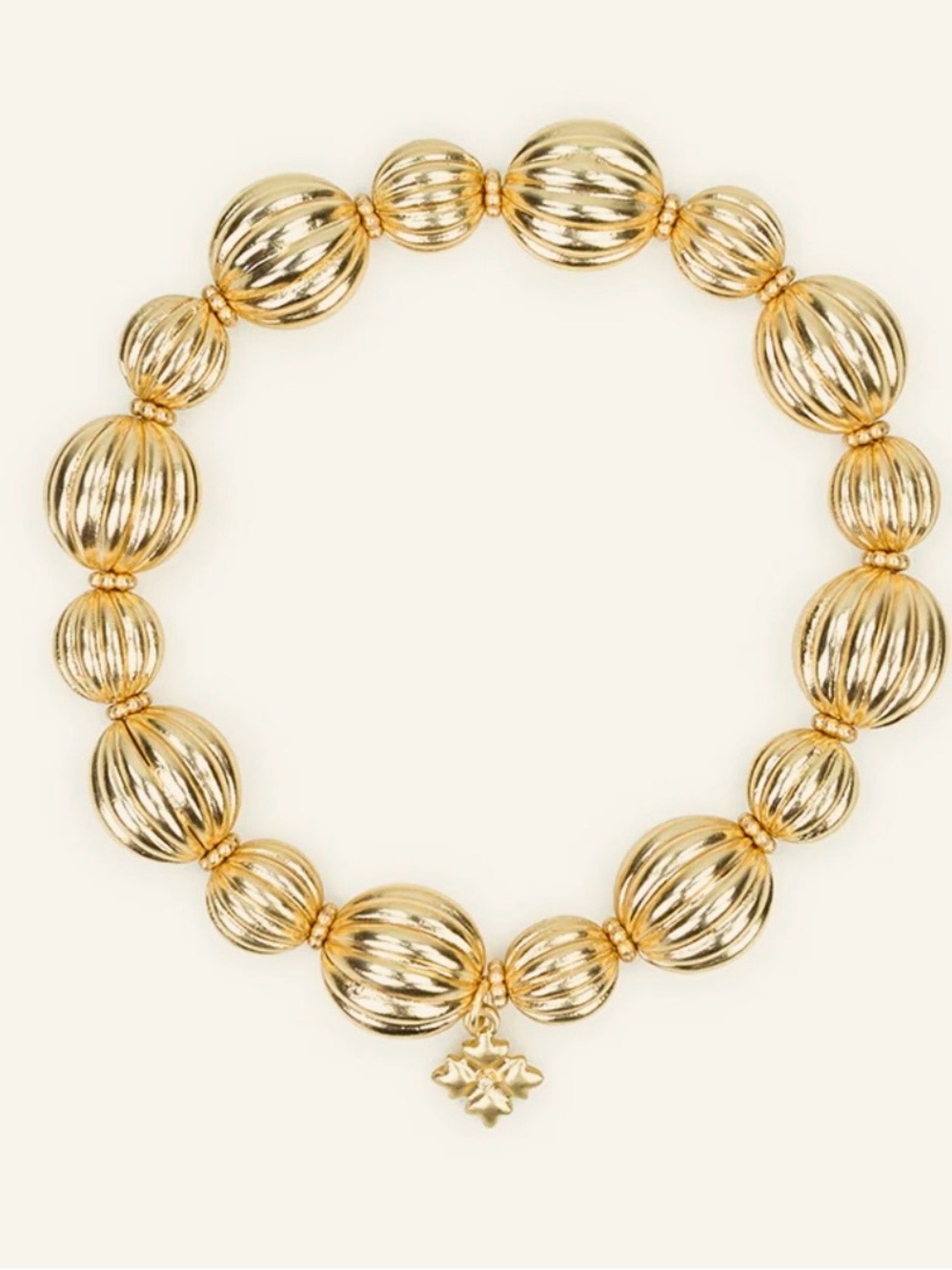 Patricia Nash Scalloped Goldtone Bead Stretch Bracelet